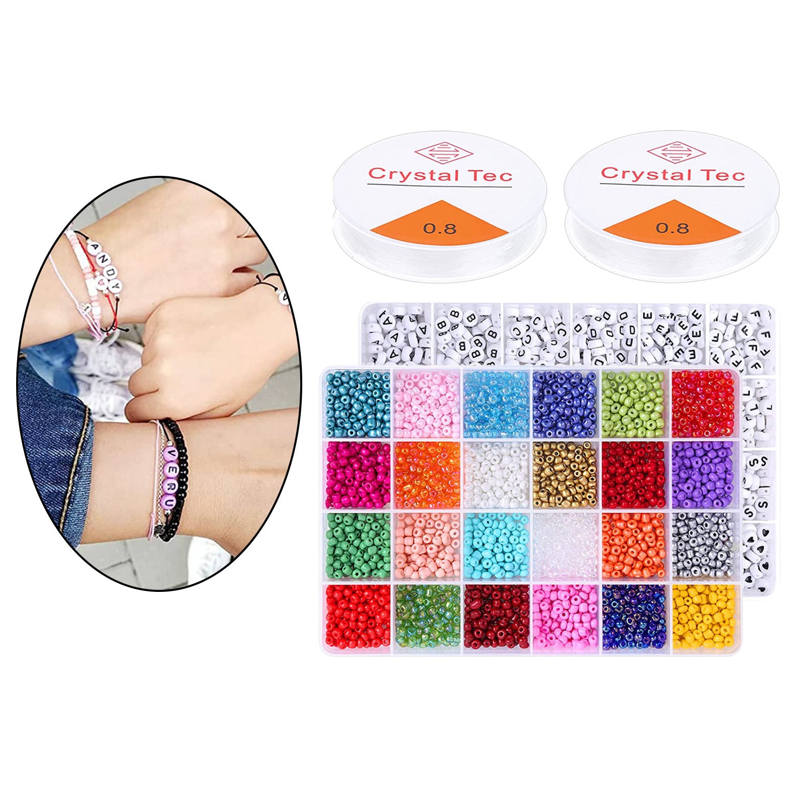 4000x 4000Pcs Craft Bead Set Plastic for Jewelry Making DIY Girlfriend Kids