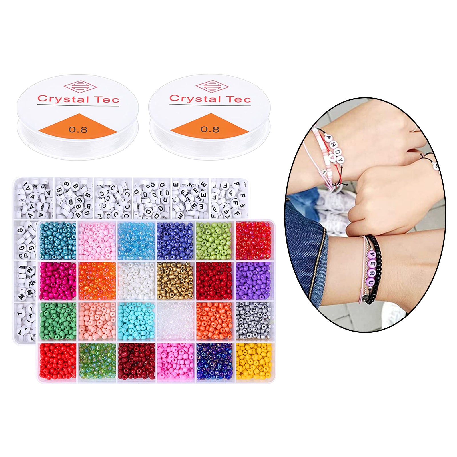 4000x 4000Pcs Craft Bead Set Plastic for Jewelry Making DIY Girlfriend Kids