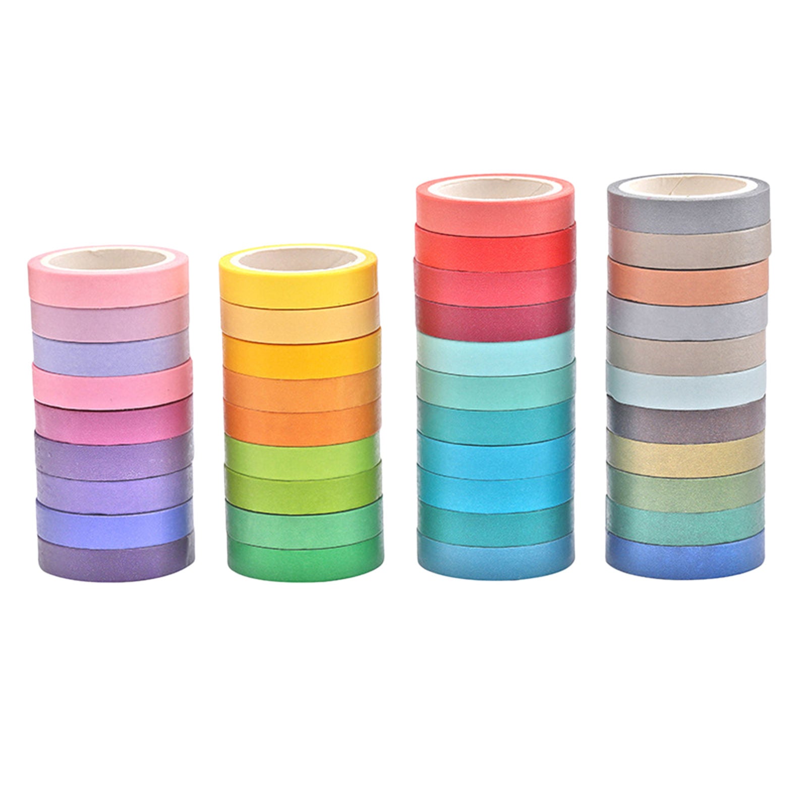 40x Rainbow Washi Sticky Paper Masking Adhesive Decorative Tape Scrapbooking