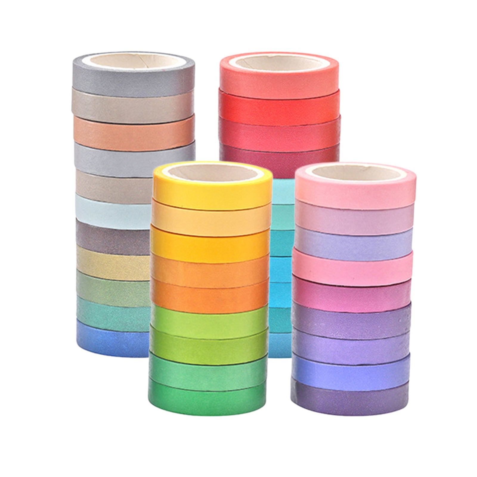 40x Rainbow Washi Sticky Paper Masking Adhesive Decorative Tape Scrapbooking