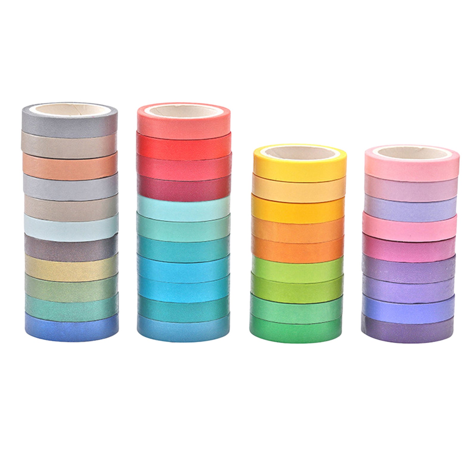 40x Rainbow Washi Sticky Paper Masking Adhesive Decorative Tape Scrapbooking