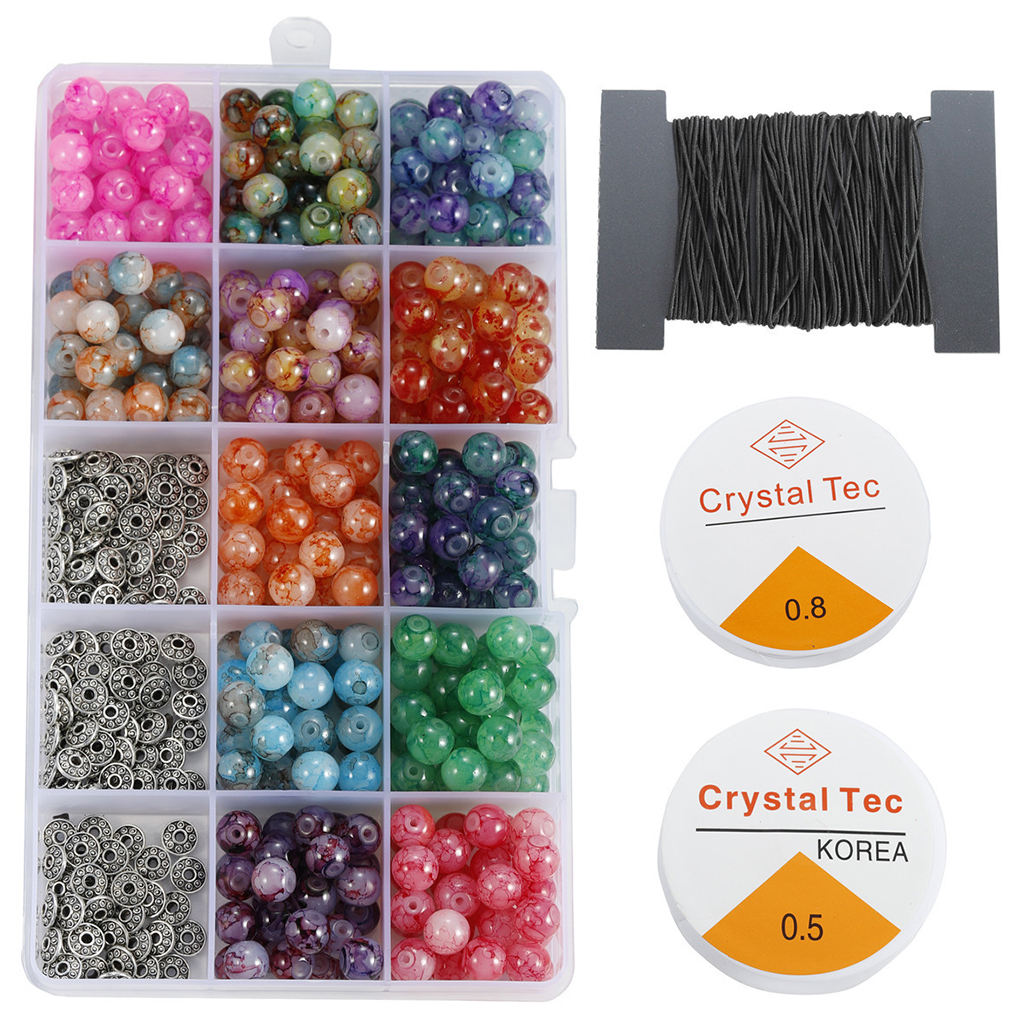 Baking Painted Glass Beads 8mm Loose for DIY Dangles Necklace