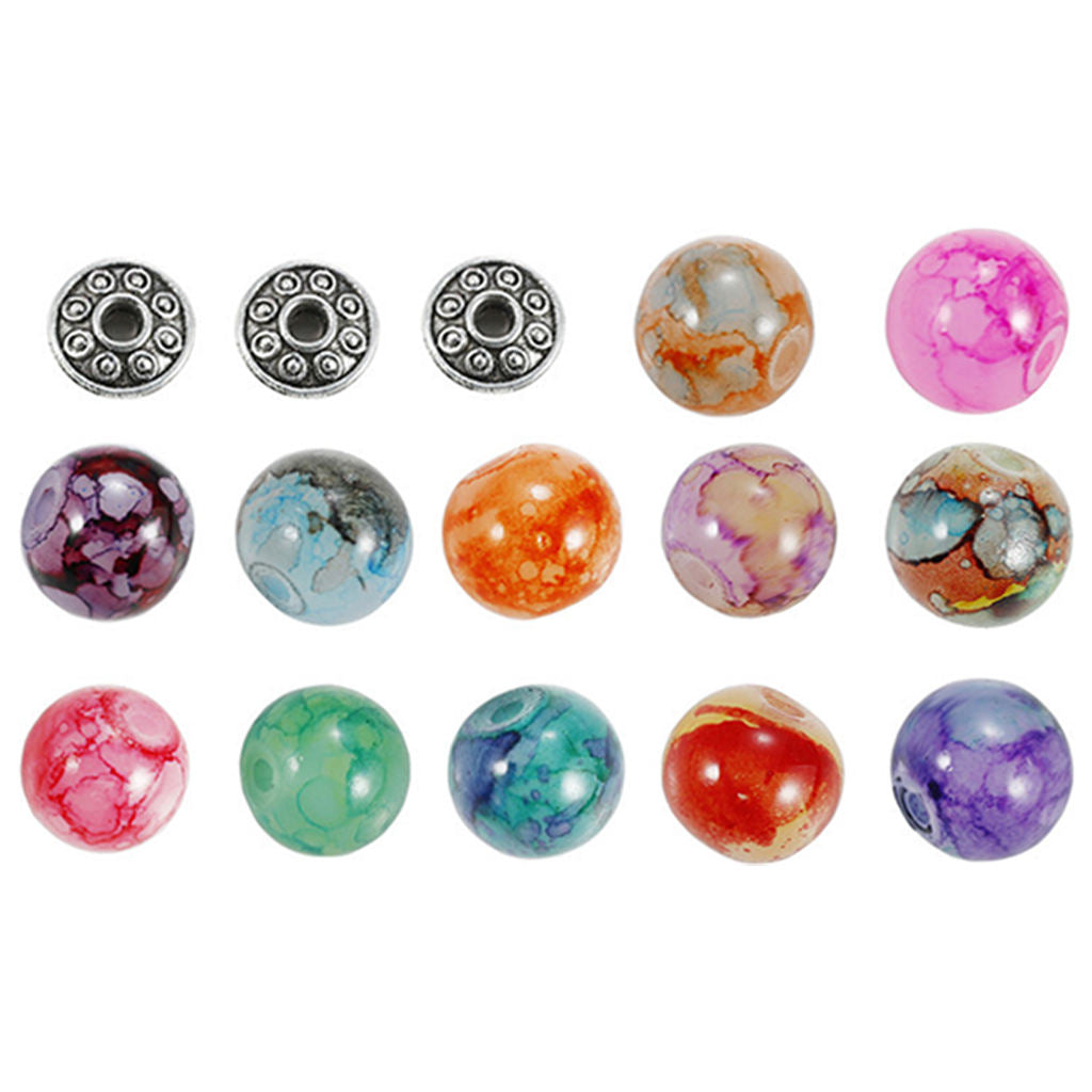 Baking Painted Glass Beads 8mm Loose for DIY Dangles Necklace