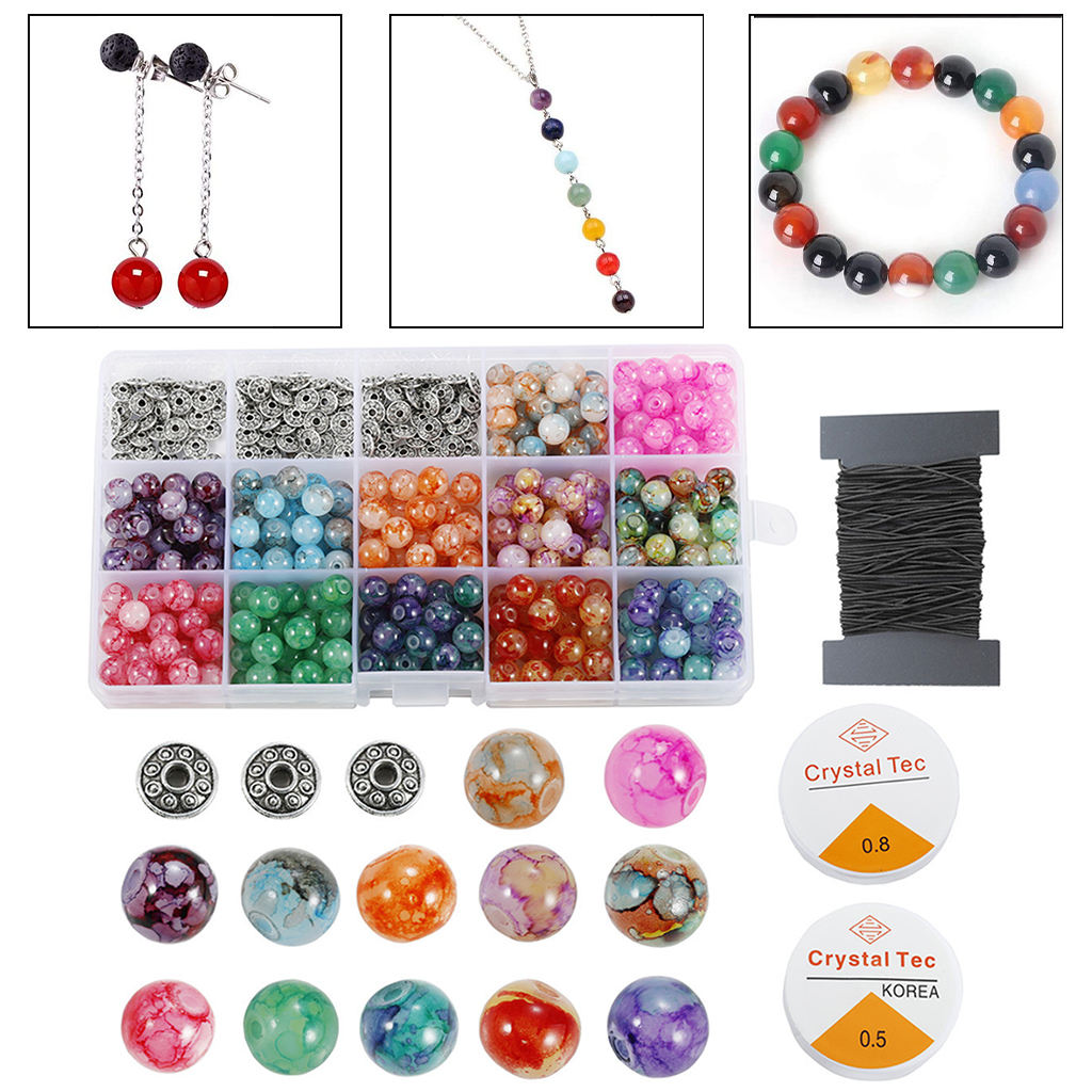 Baking Painted Glass Beads 8mm Loose for DIY Dangles Necklace