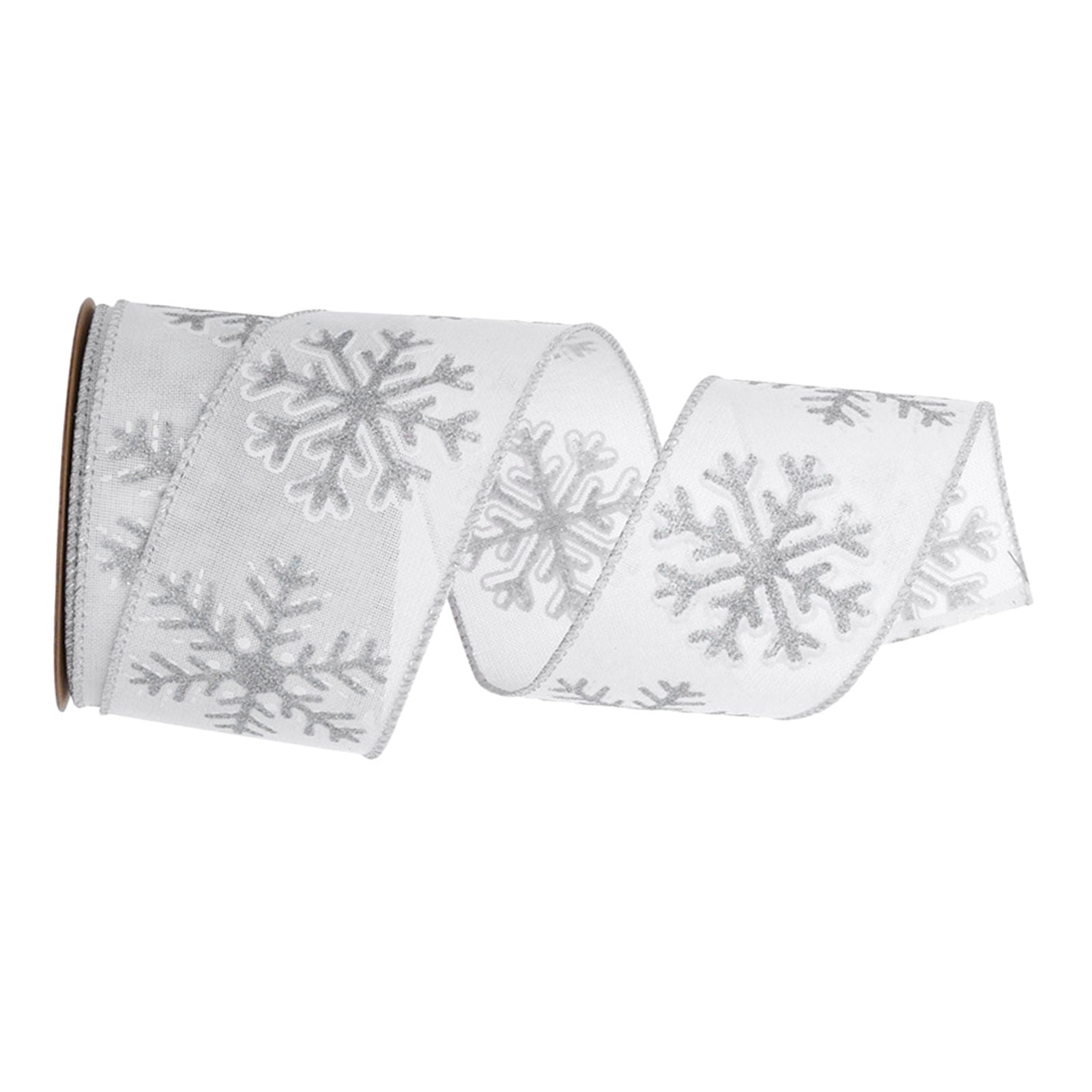 63mm x 10m Christmas Ribbon White for Gift Wrapping Crafts DIY Decoration