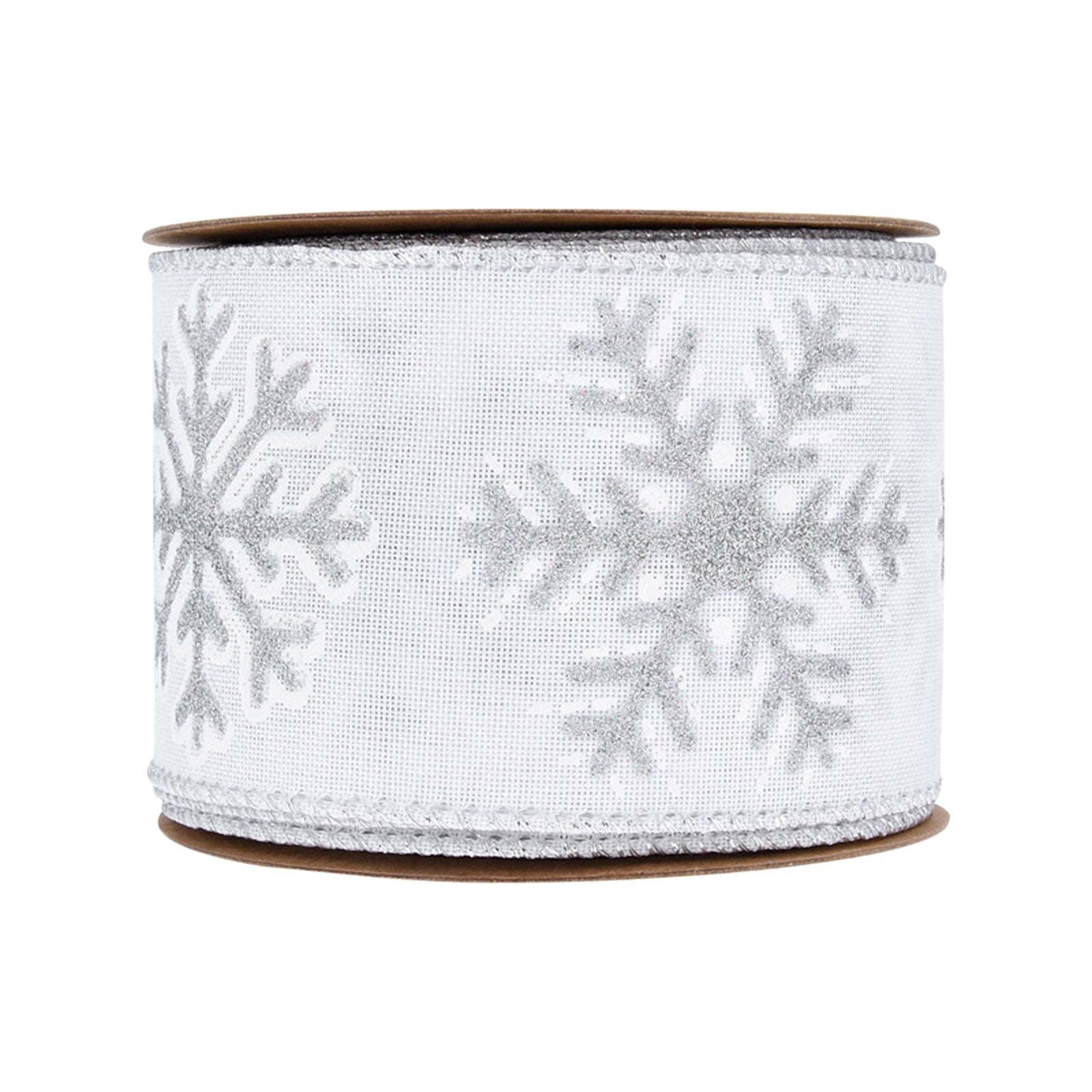 63mm x 10m Christmas Ribbon White for Gift Wrapping Crafts DIY Decoration