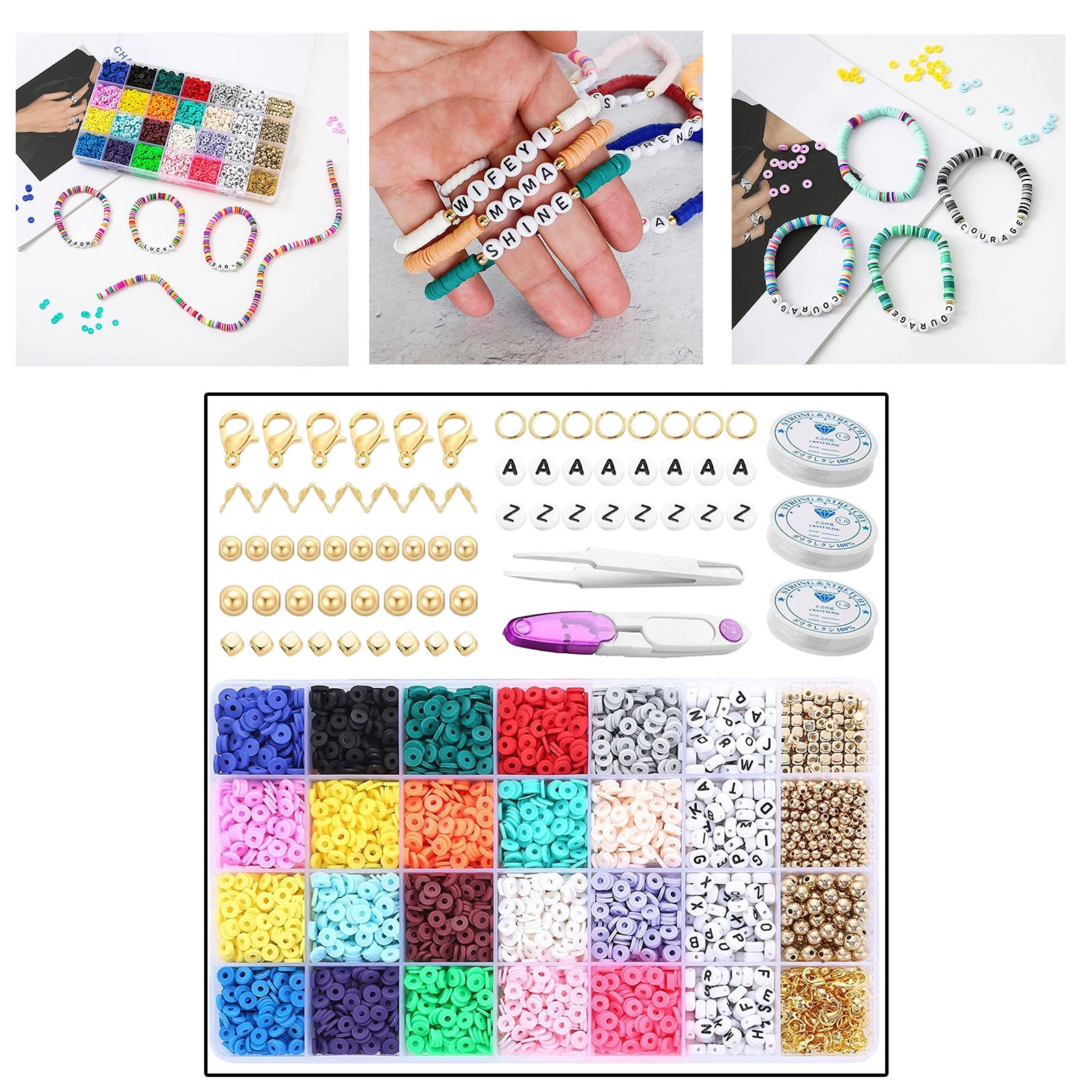 1 Box Polymer Clay Beads Finding Jump Rings DIY Jewelry Making Pendant Craft