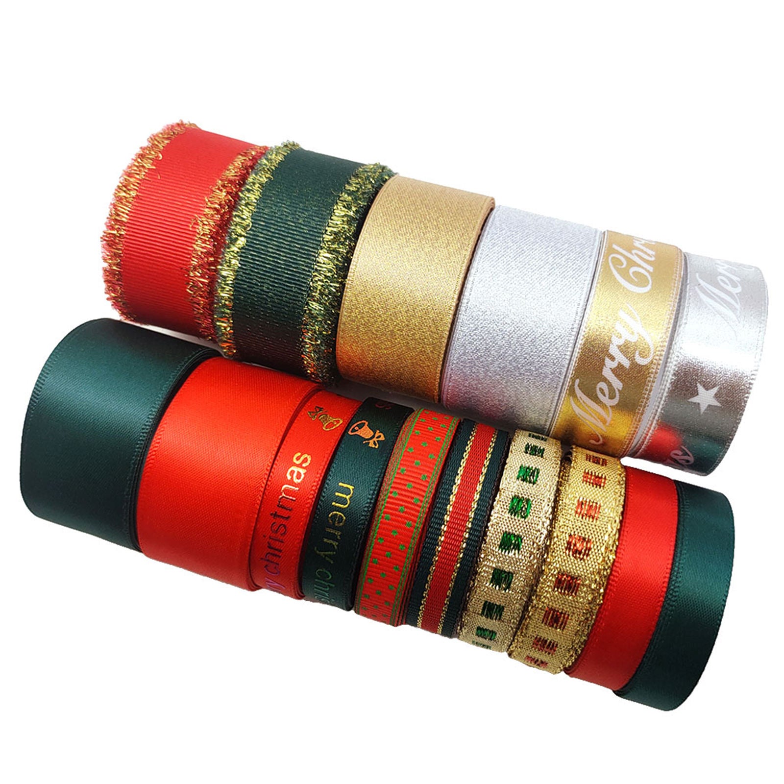 28 Pieces 4 Sizes Christmas Tape Printed for Sewing Christmas Presents