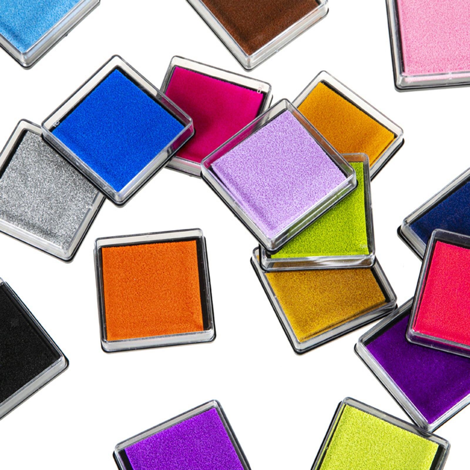 24 Colours Washable Stamp Pads for Kids,Fingerprint Rainbow Color Craft Ink Pad