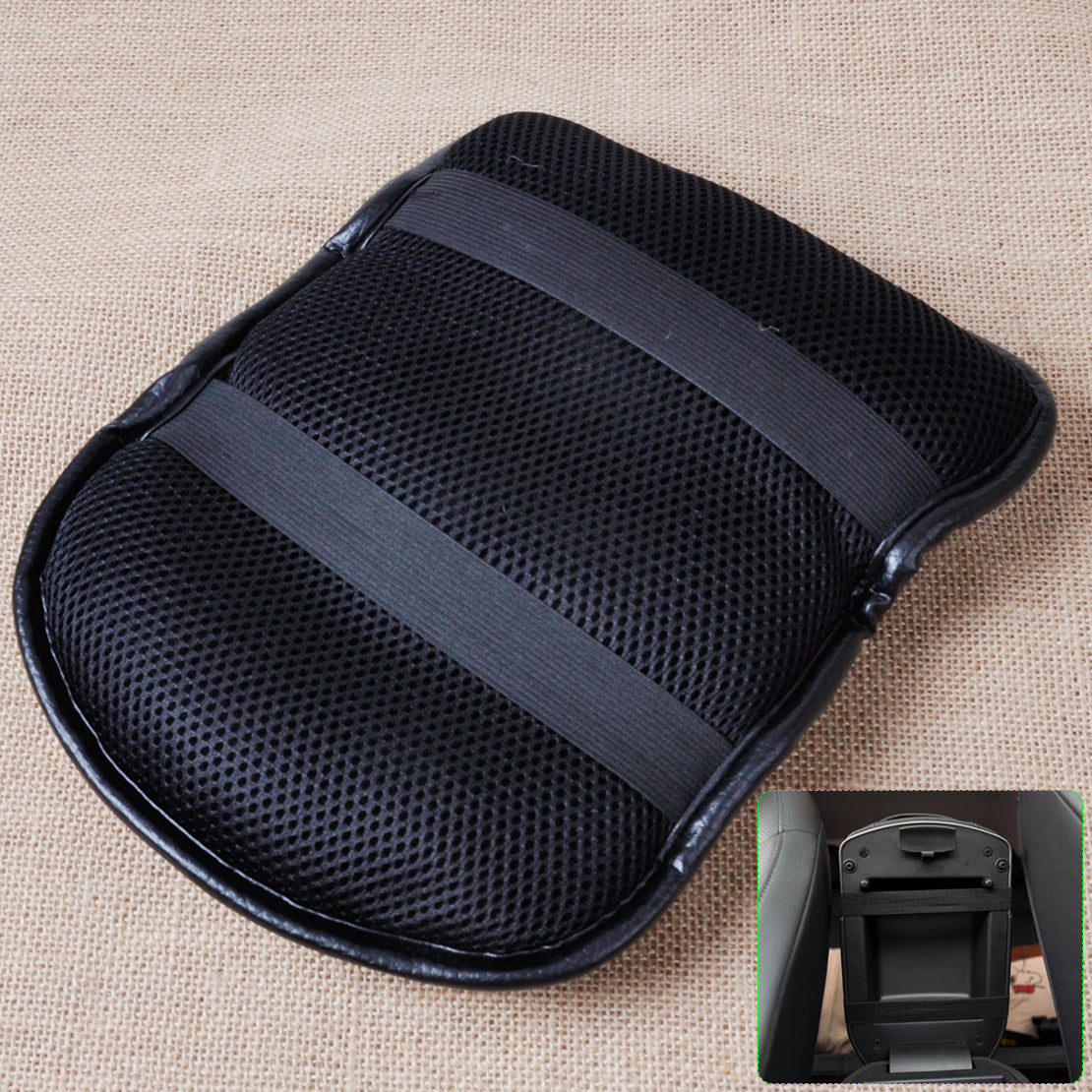 Black Luxury ALL Seat Armrest Pad Cushion Memory Foam Padded Support pillow An
