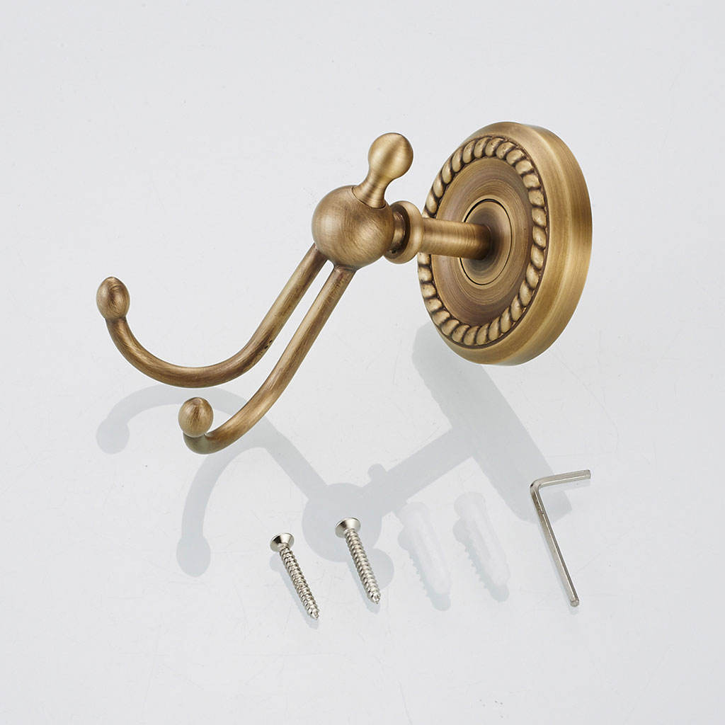 1 pcs Coat Hook Double Towel Robe Clothes Wall Mounted Hook for Bath Kitchen