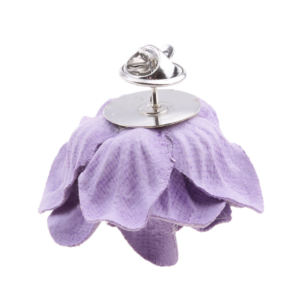 Unisex Dress Flower Brooch Pins Corsage Clip for Groom Bride Wedding Purple