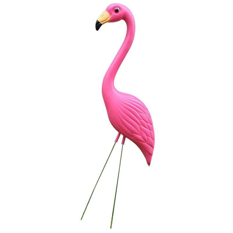 Pink Plastic Looking Flamingo Yard Garden Lawn Balcony Decor Lifelike Birds