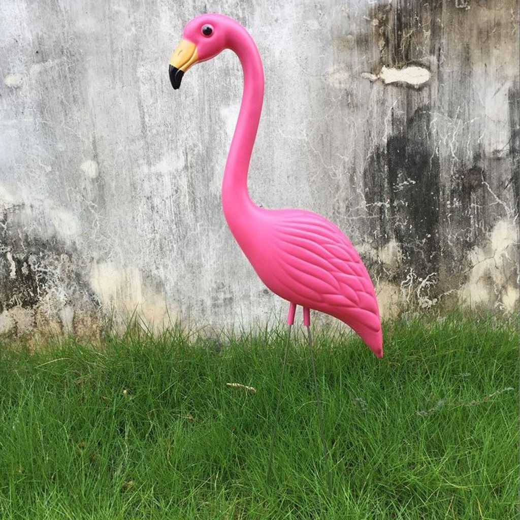 Pink Plastic Looking Flamingo Yard Garden Lawn Balcony Decor Lifelike Birds