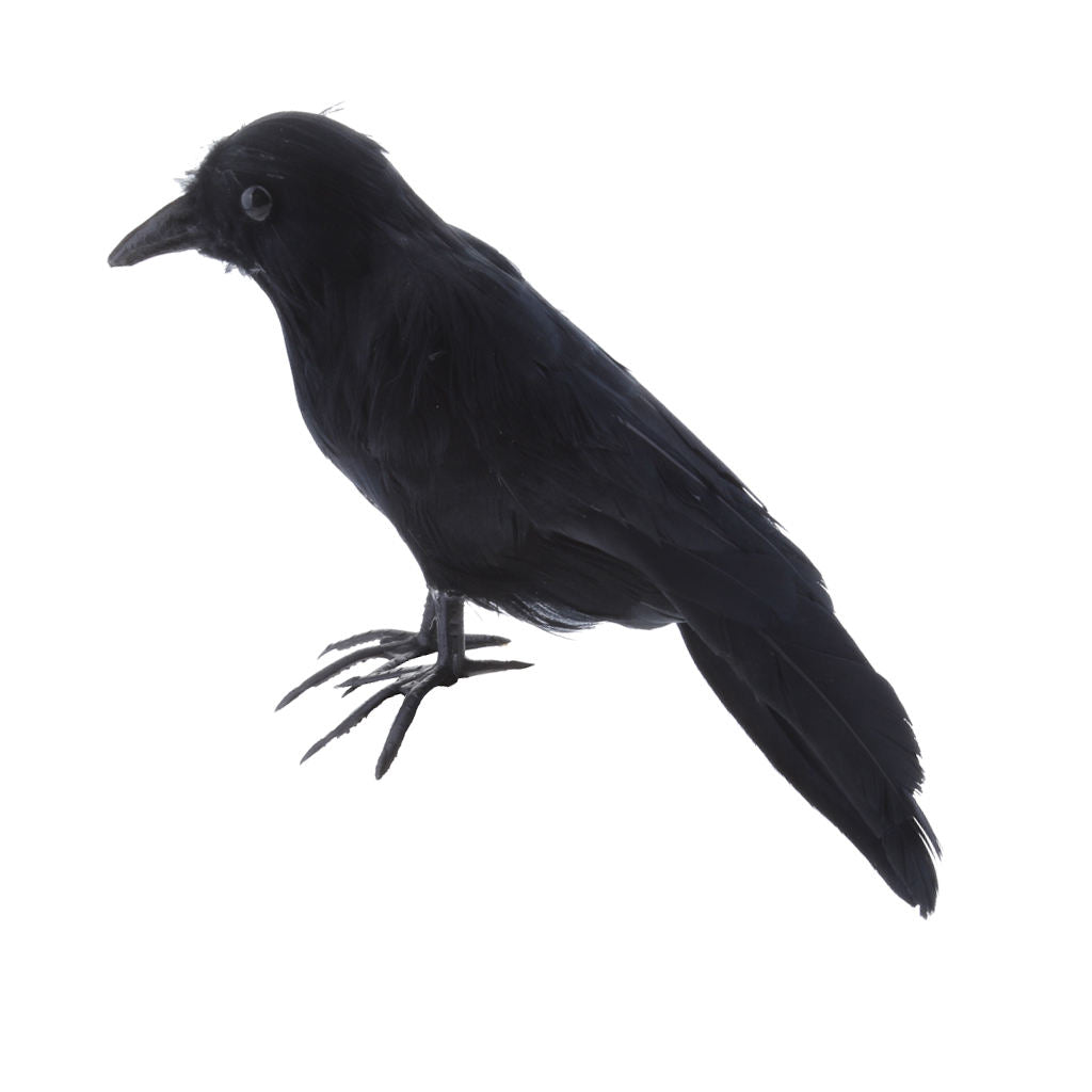 Halloween Black Crow Realistic Feather Crow Artificial Bird Raven Prop Art and