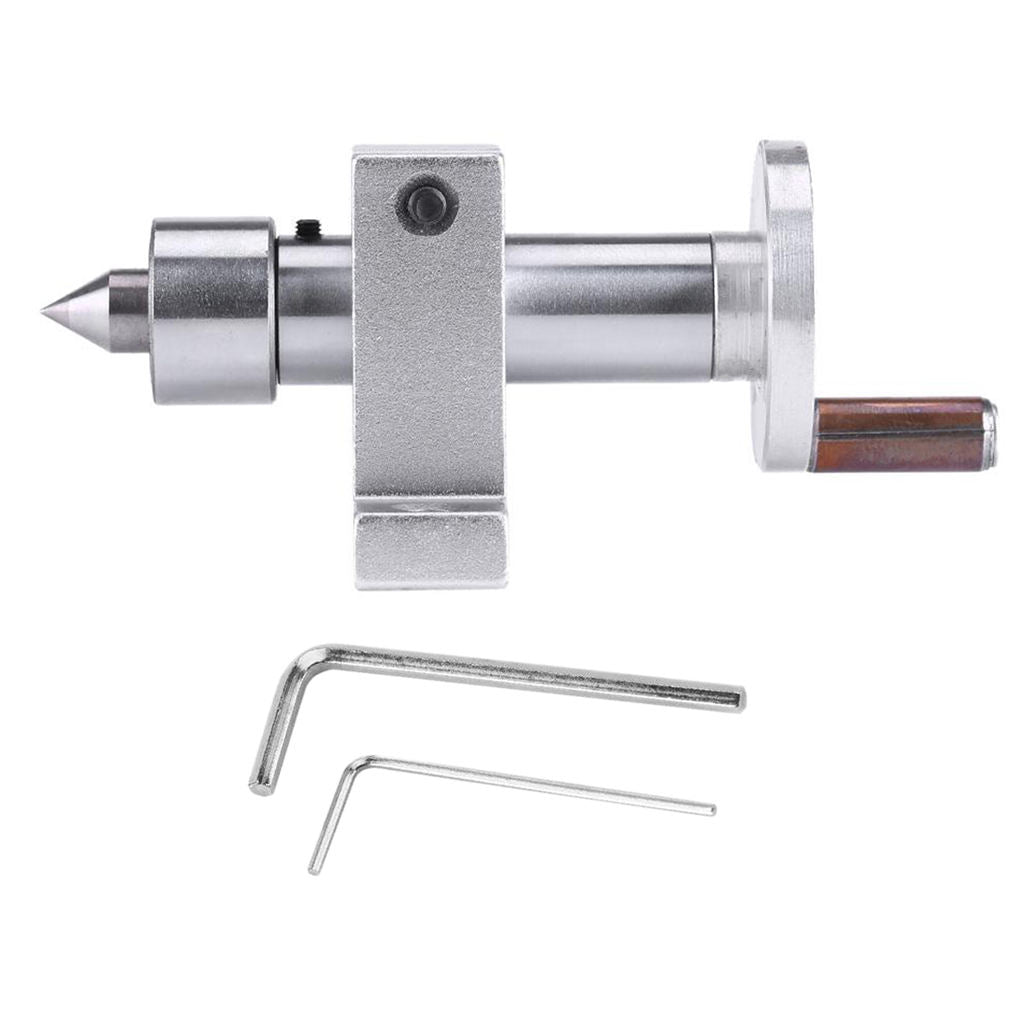 Durable Metal Live Bearing Tailstock Center with Wrench for Woodworking DIY