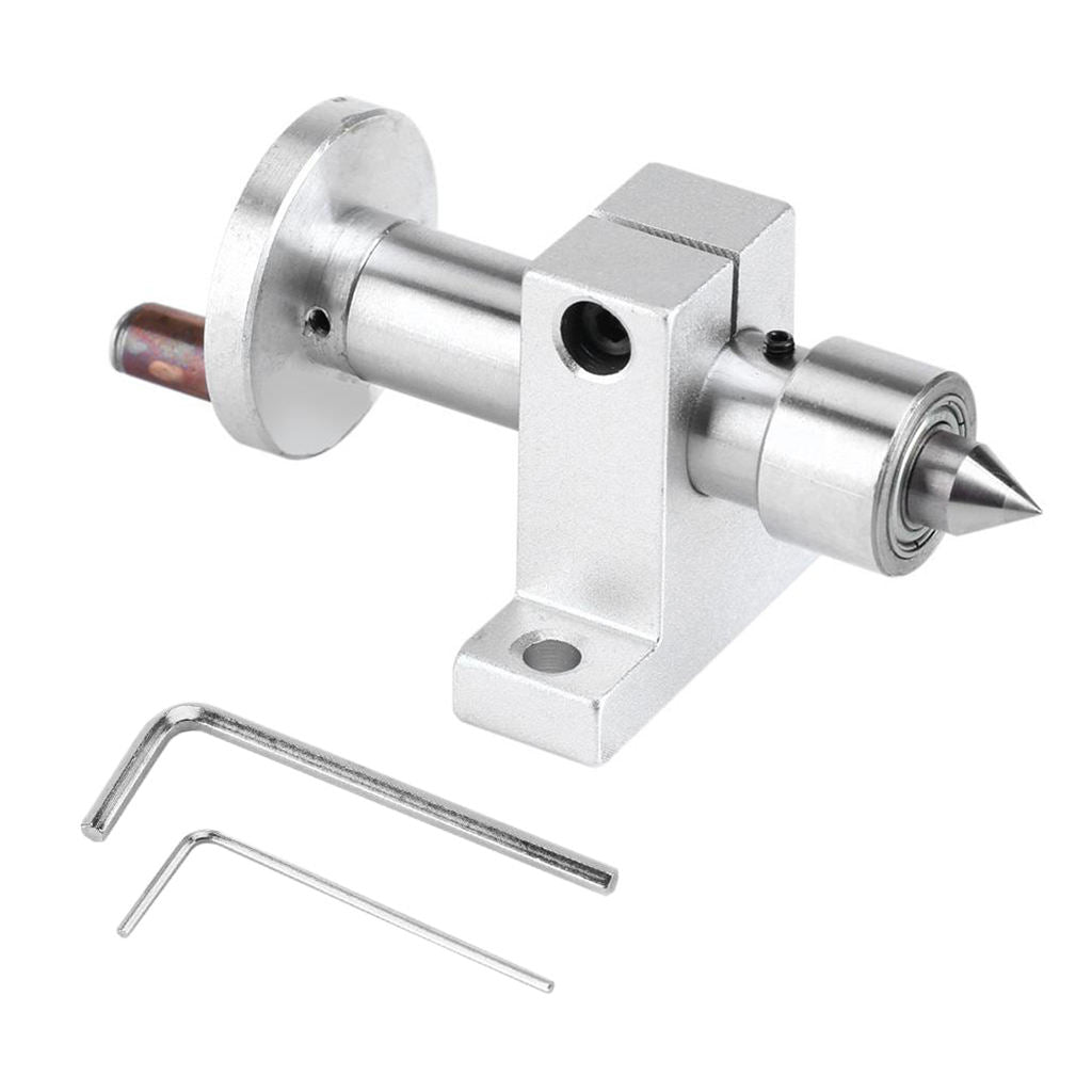 Durable Metal Live Bearing Tailstock Center with Wrench for Woodworking DIY