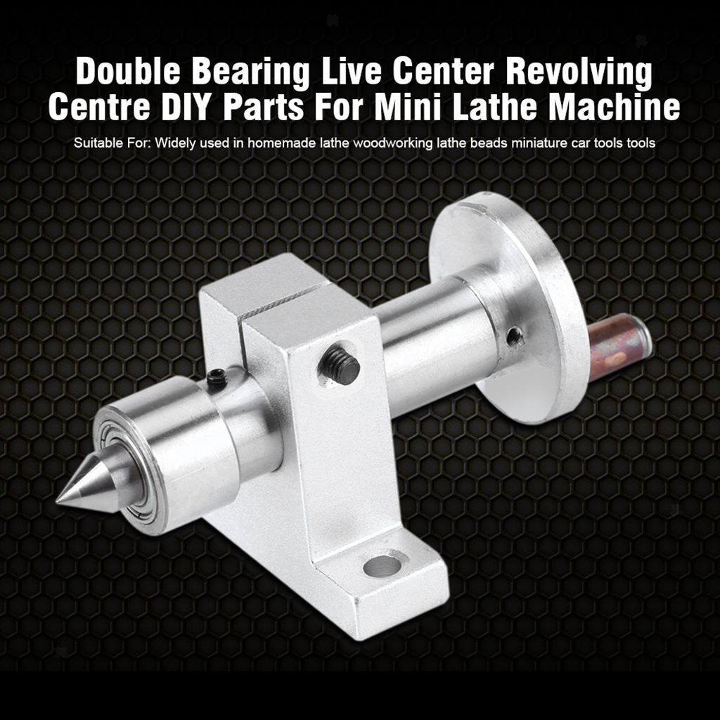Durable Metal Live Bearing Tailstock Center with Wrench for Woodworking DIY