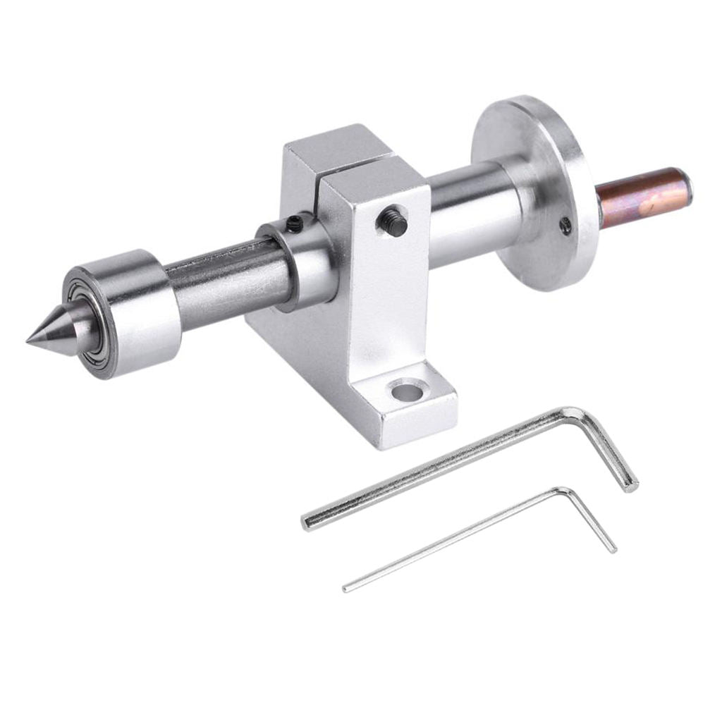 Durable Metal Live Bearing Tailstock Center with Wrench for Woodworking DIY