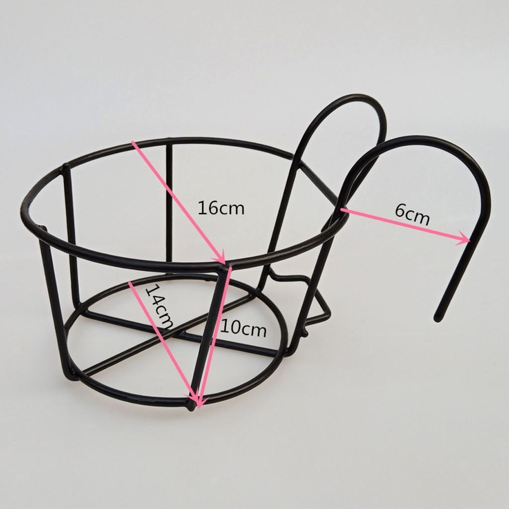 Metal Rail Flowerpot Holder Planter Pot Container Patio Balcony Porch Decor