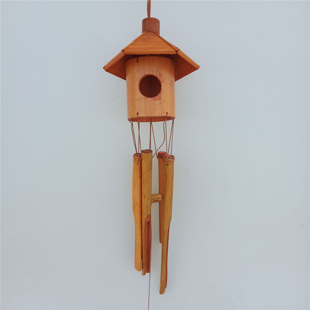 Natural Bird House Wind Chimes Wall Tree Art Decor Garden Patio Ornament