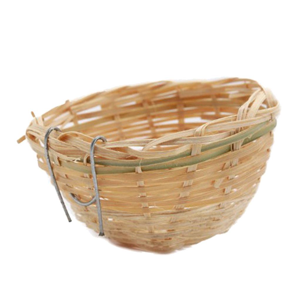 1pcs Bamboo Canary Nest Bird Breeding Hatch Cage Small Parrot Rest Caves & Hook