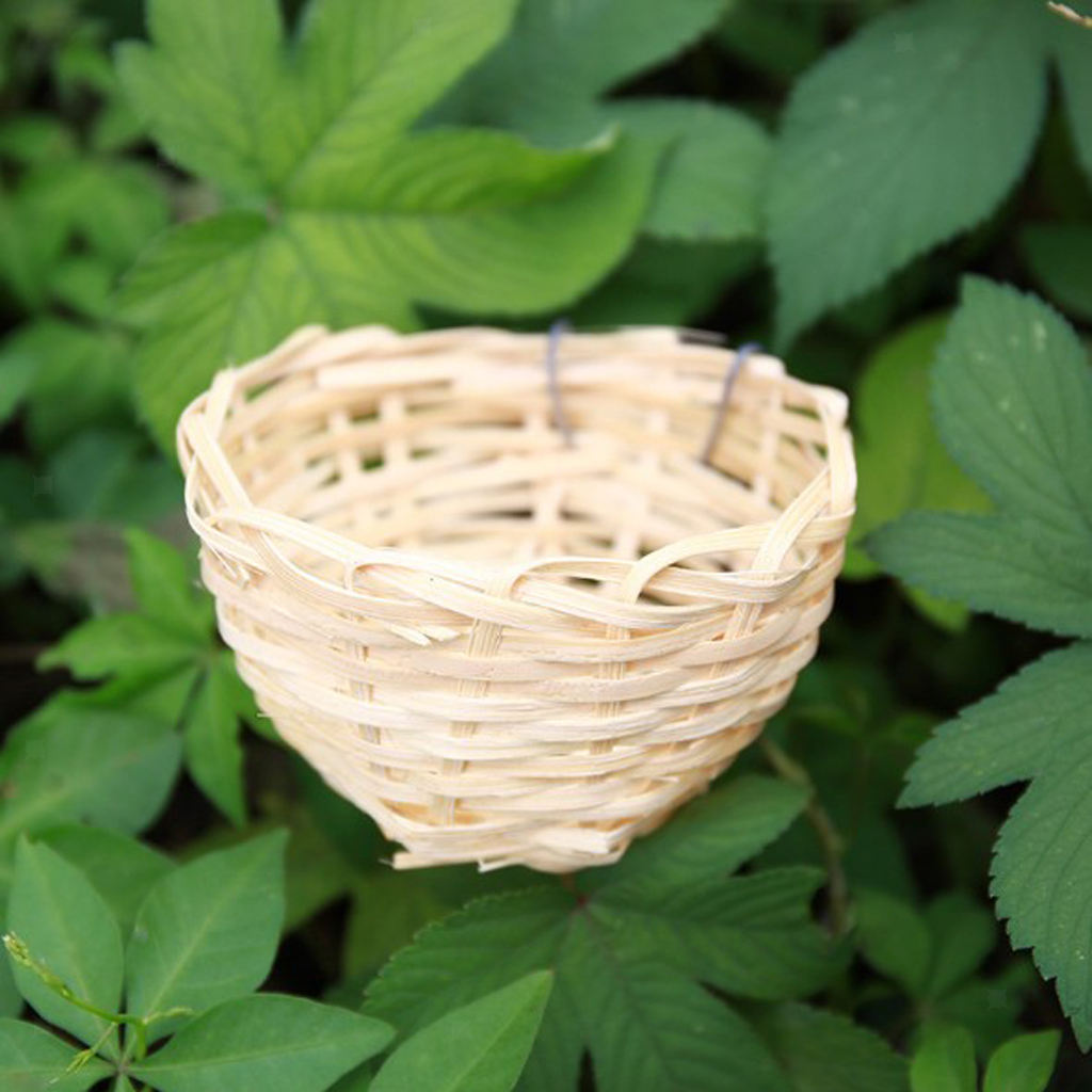 1pcs Bamboo Canary Nest Bird Breeding Hatch Cage Small Parrot Rest Caves & Hook