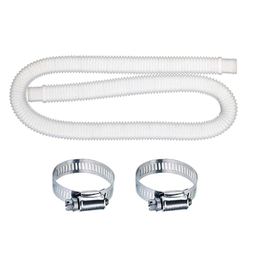 1 Set Replacement Hose with 2 Clamps Pump for Above Ground Pool 59inch Long