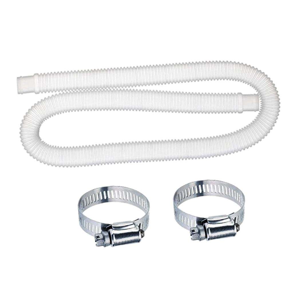 1 Set Replacement Hose with 2 Clamps Pump for Above Ground Pool 59inch Long