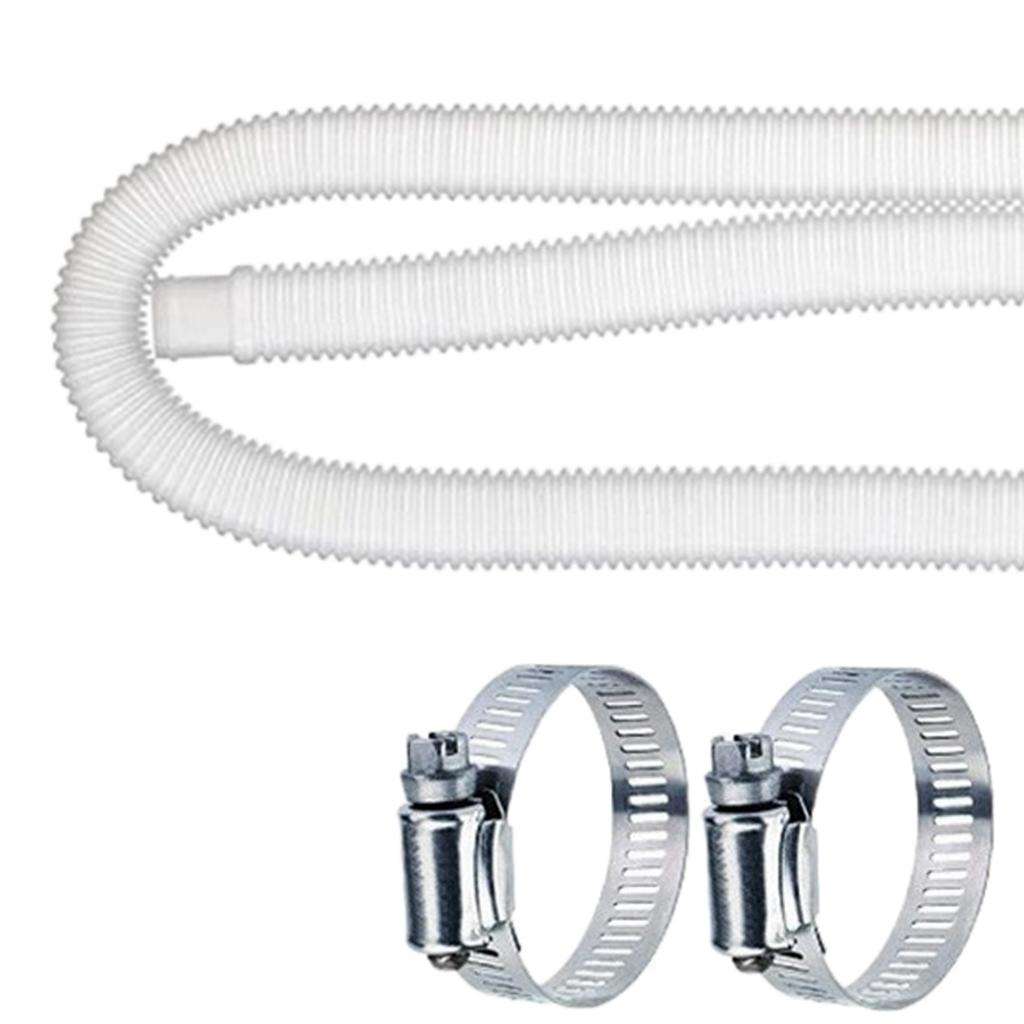 1 Set Replacement Hose with 2 Clamps Pump for Above Ground Pool 59inch Long