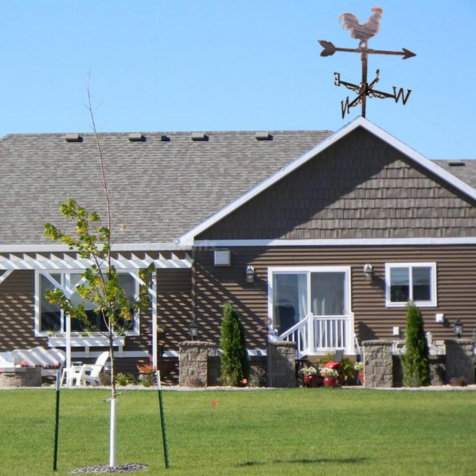 Retro Stainless Iron Cock Weathervane Weather Vane Farm Barn Decorations