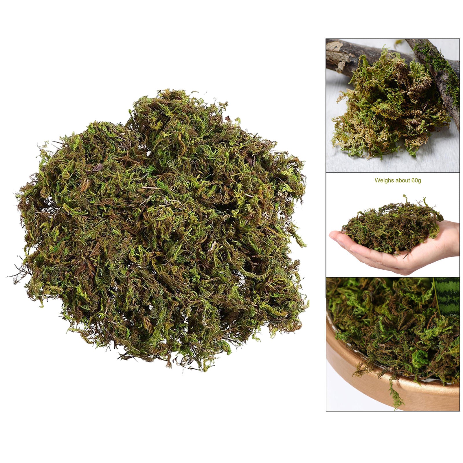 100g/bag Artificial Dry Green Moss Garden Lawn Decoration Potted Plants