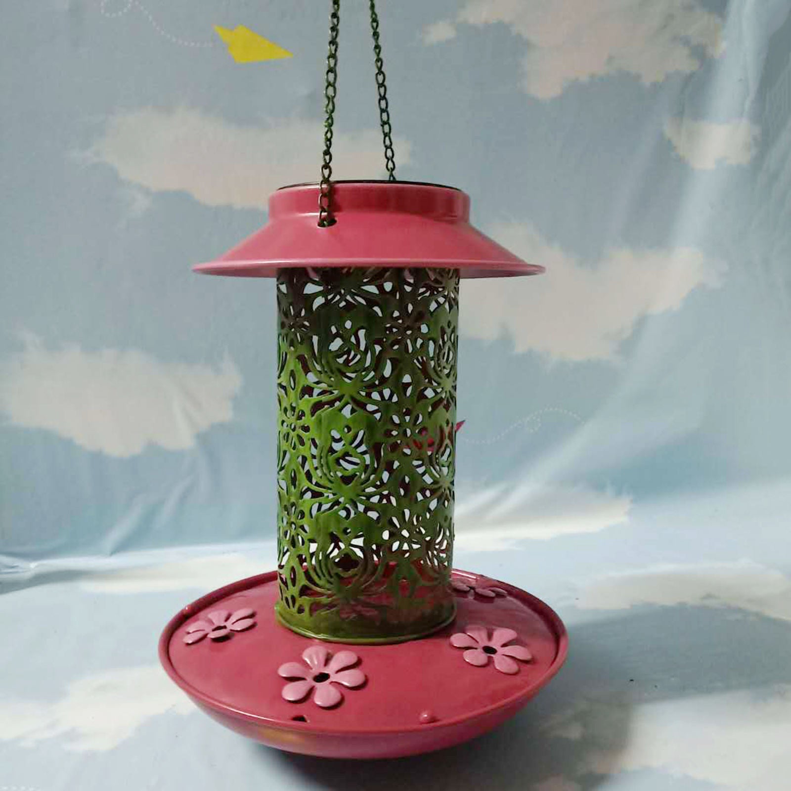 Hanging Solar Bird Feeder with Light Hollow for Outside Wild Bird Feeder