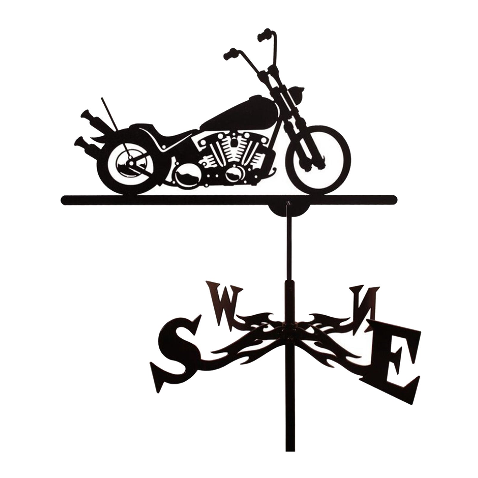 Stainless Steel Motorcycle Weathervane Weather Vane Yard Barn Ornament