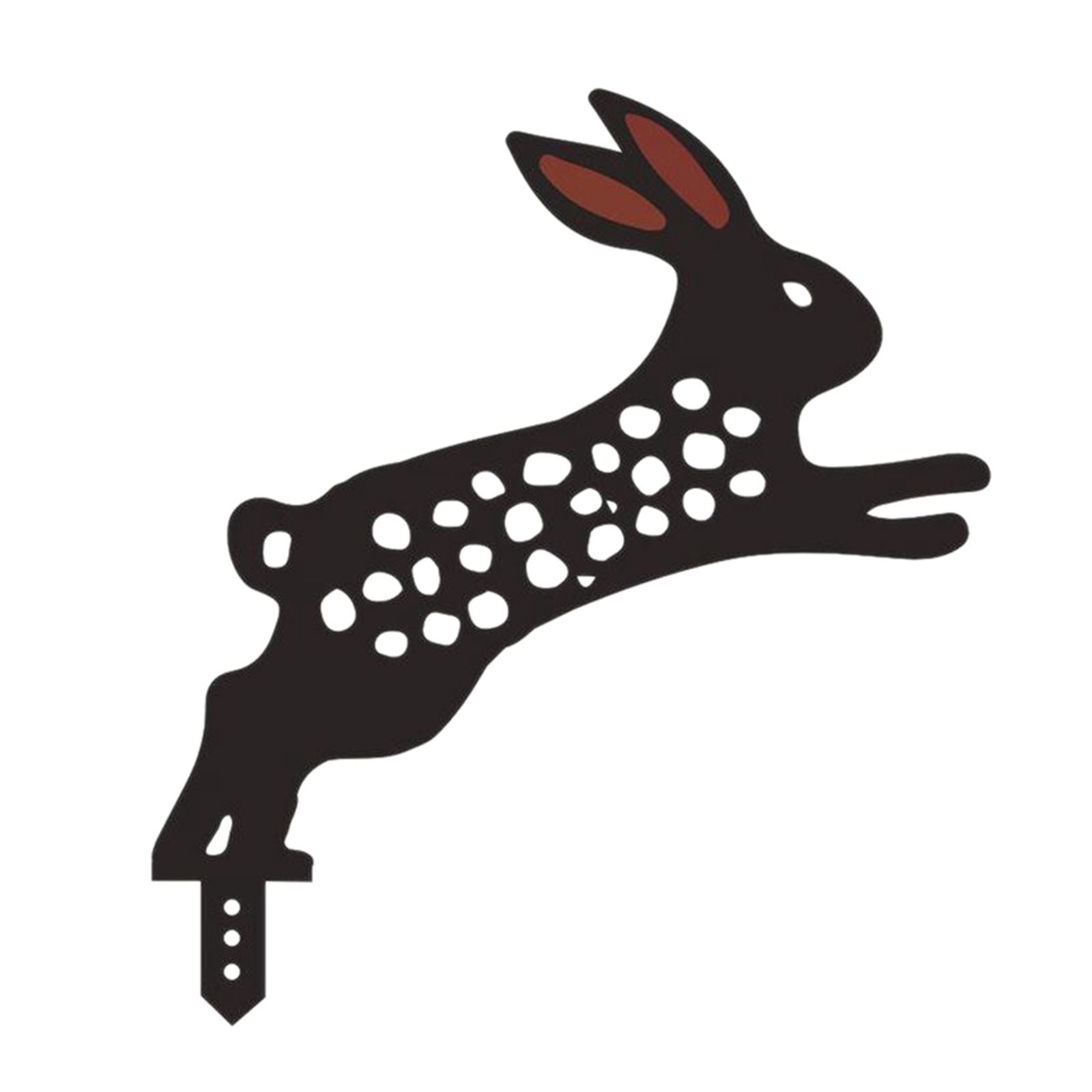 3Pcs Rabbit Stakes Animal Silhouette Floral Cute Stake for Yard Ornaments