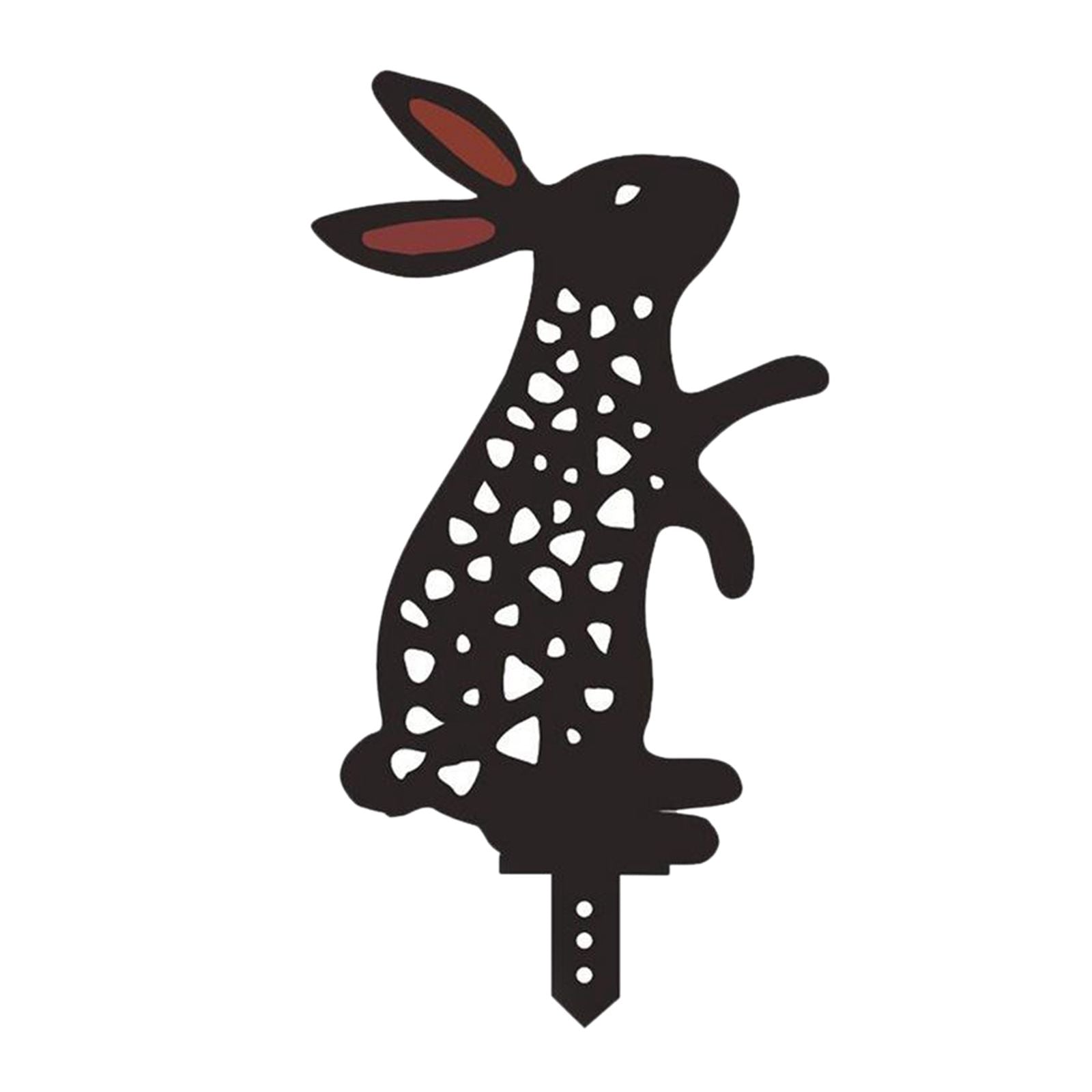 3Pcs Rabbit Stakes Animal Silhouette Floral Cute Stake for Yard Ornaments