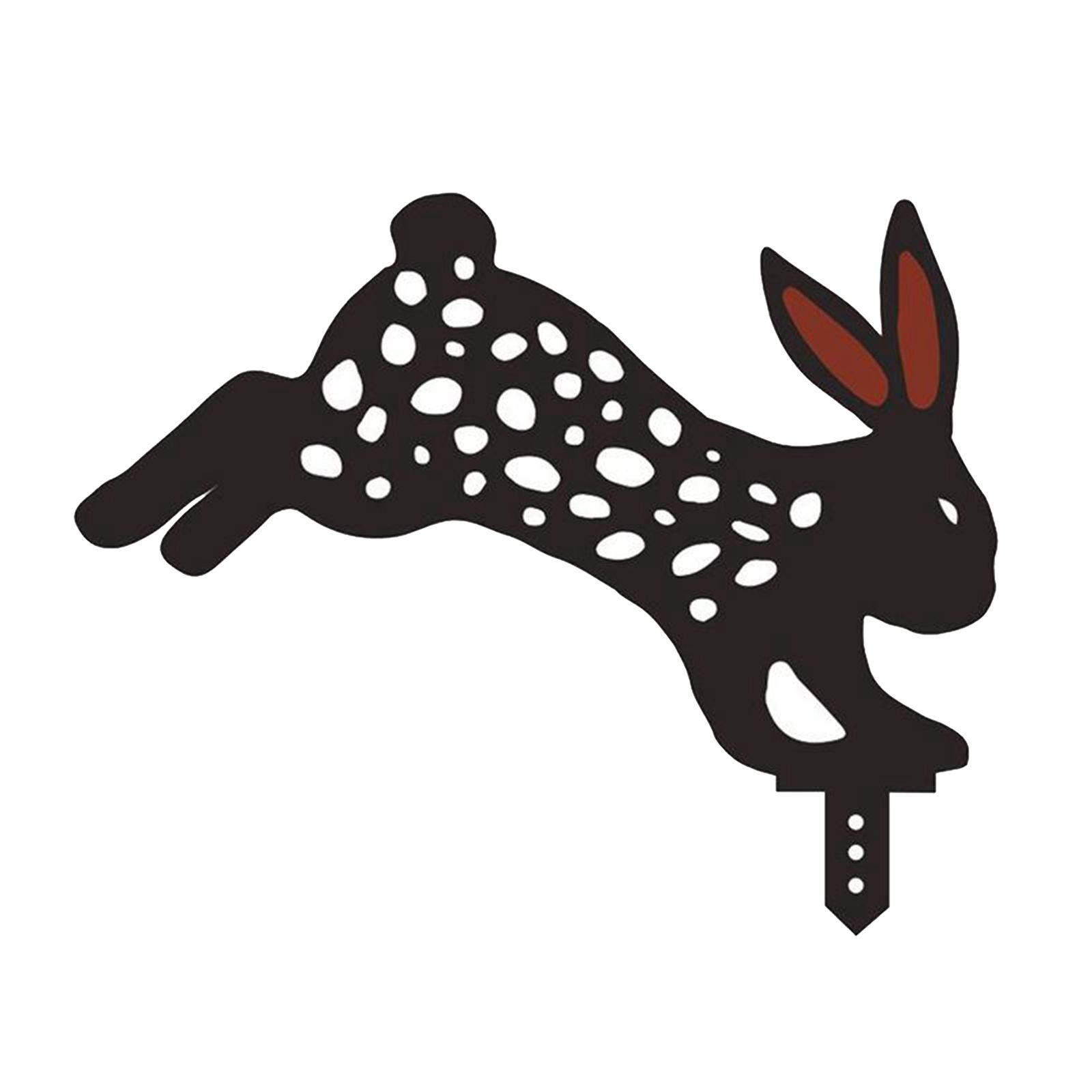 3Pcs Rabbit Stakes Animal Silhouette Floral Cute Stake for Yard Ornaments