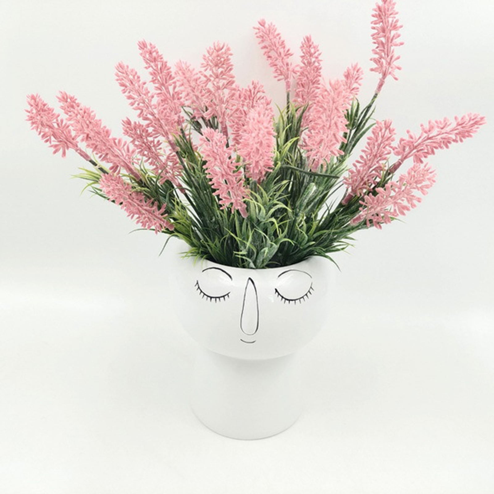 Human Face Ceramics Flower Pot Statue Desktop Vase Plant Pots Holder Home