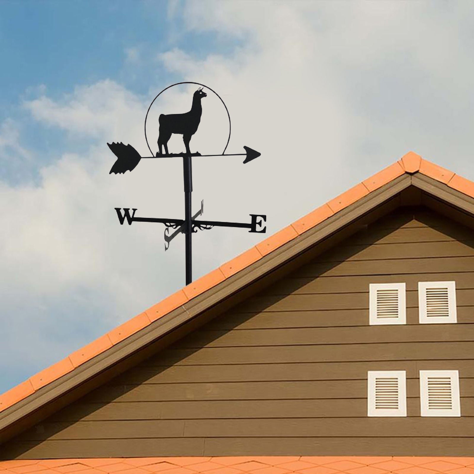 Alpaca Shape Weathervane Weather Vane Outdoor Yard Garden Crafts Ornament