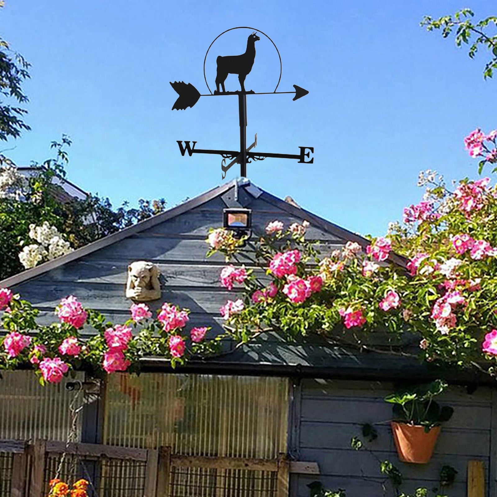 Alpaca Shape Weathervane Weather Vane Outdoor Yard Garden Crafts Ornament
