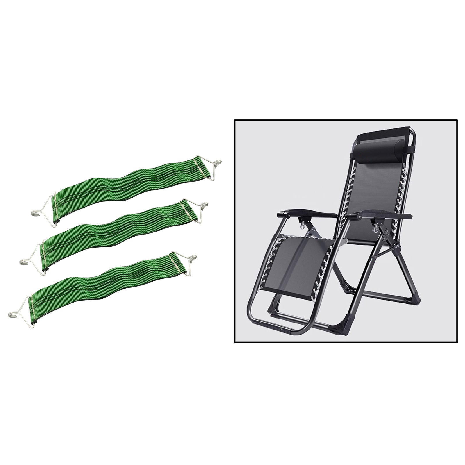 3pcs Durable Recliner Fixing Straps for Patio Beach Leisure Chairs Lounger