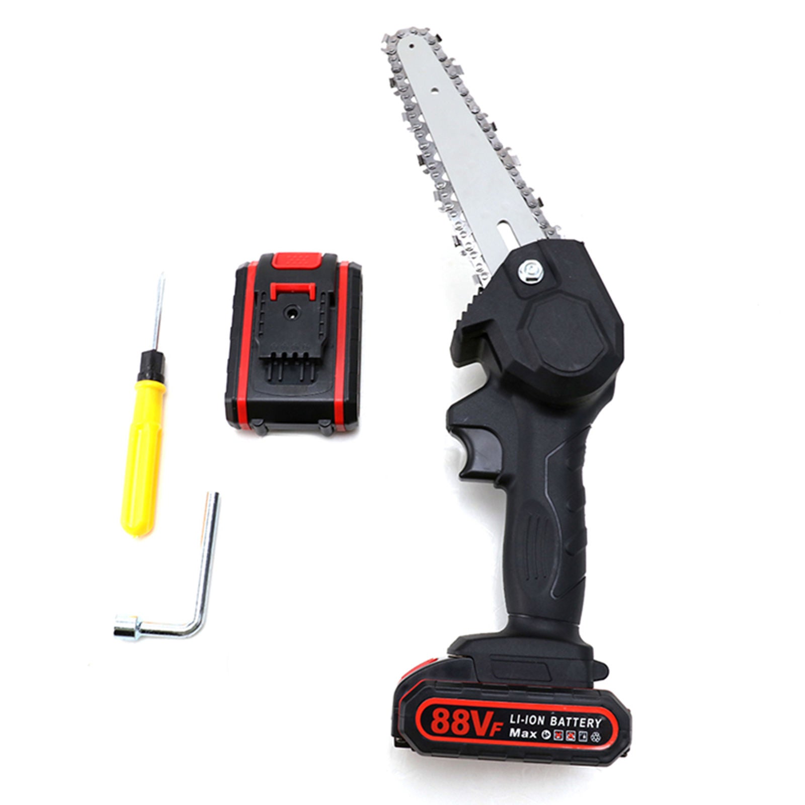 88V 6 Inch Portable Electric Saw Mini Wood Cutting Chainsaw Rechargeable