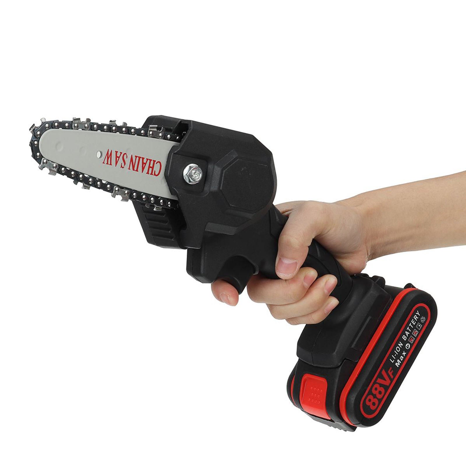 88V 6 Inch Portable Electric Saw Mini Wood Cutting Chainsaw Rechargeable