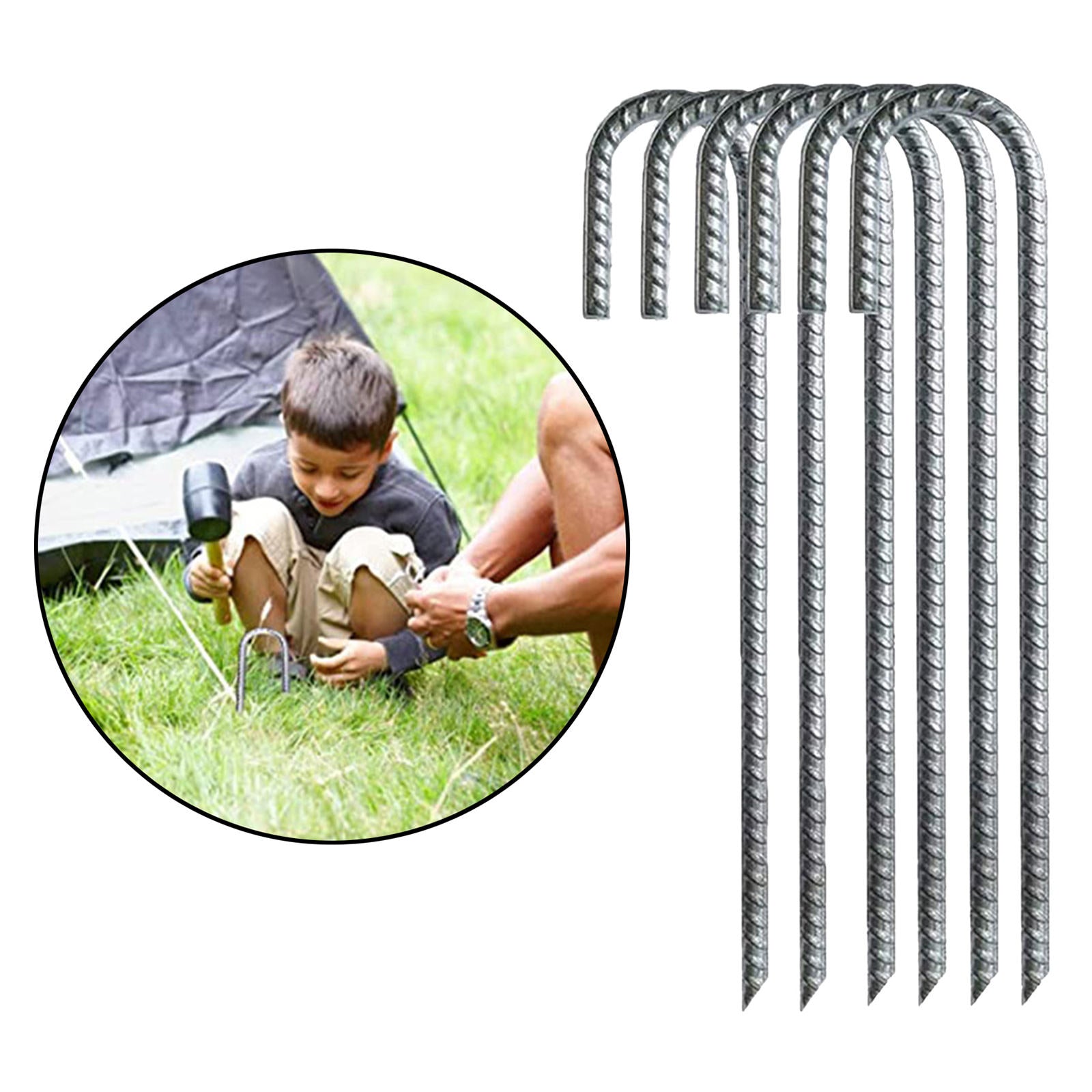 30cm Ground Stakes Curved Trampoline Wind Anchors Marquees Gazebos Castles