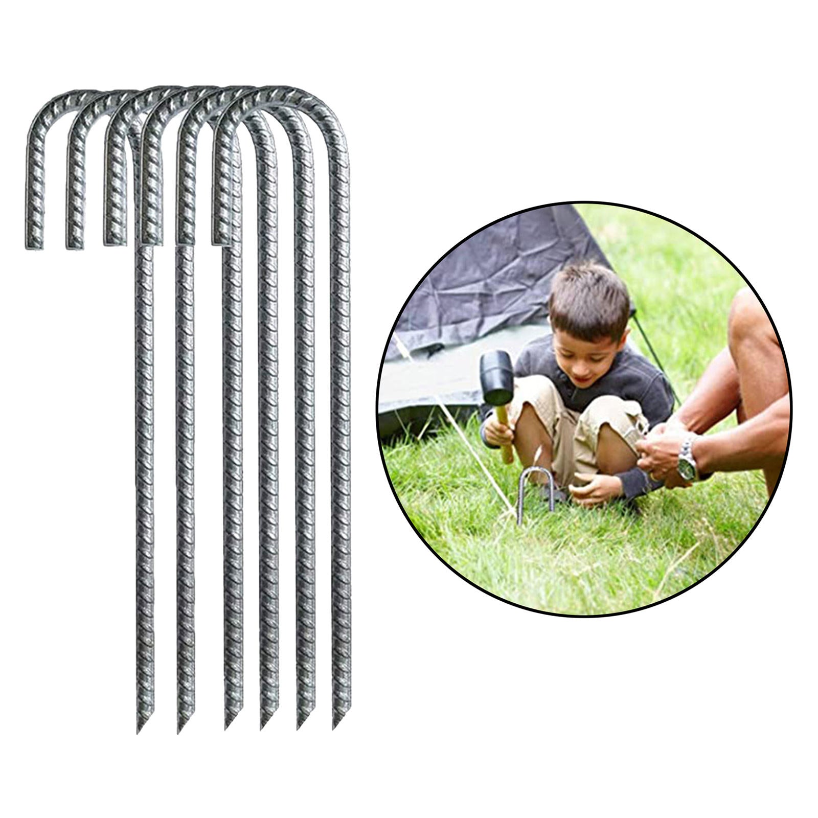 30cm Ground Stakes Curved Trampoline Wind Anchors Marquees Gazebos Castles