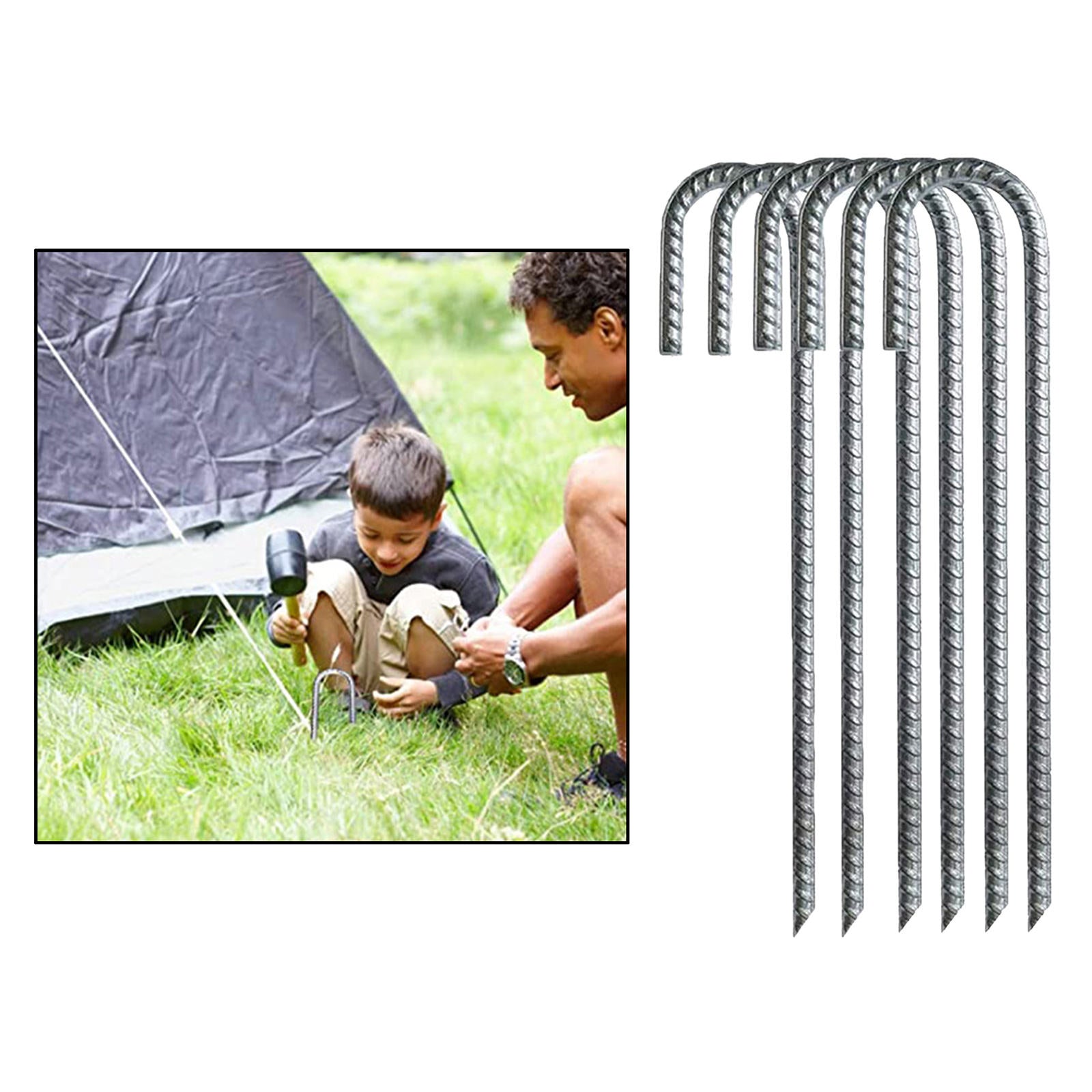 30cm Ground Stakes Curved Trampoline Wind Anchors Marquees Gazebos Castles