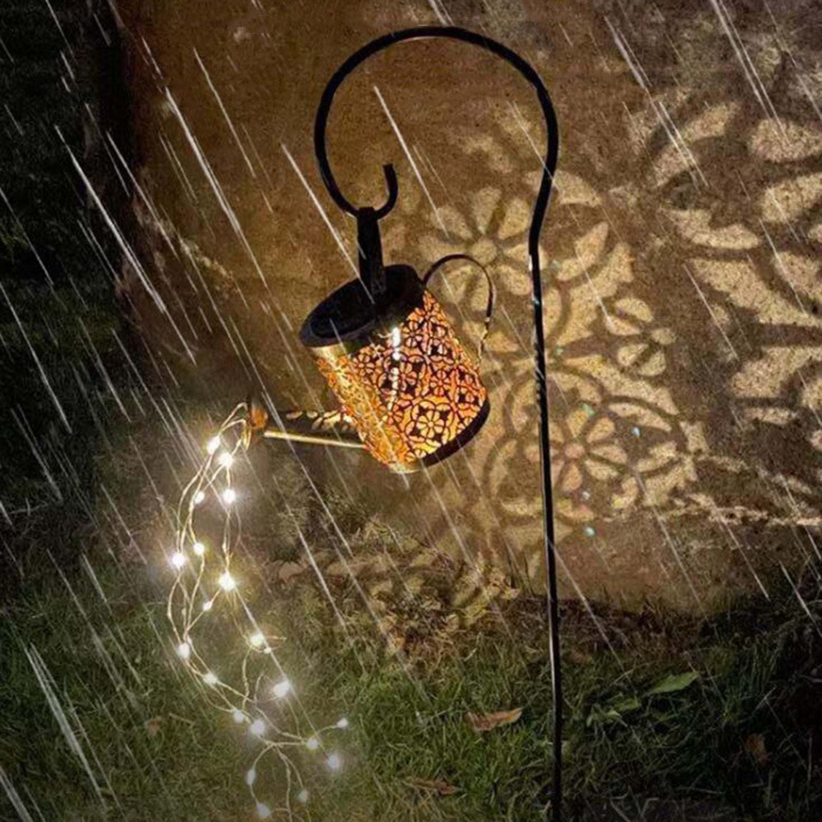 Fairy Watering Can String Solar Power Ground Garden Light Waterproof Decor