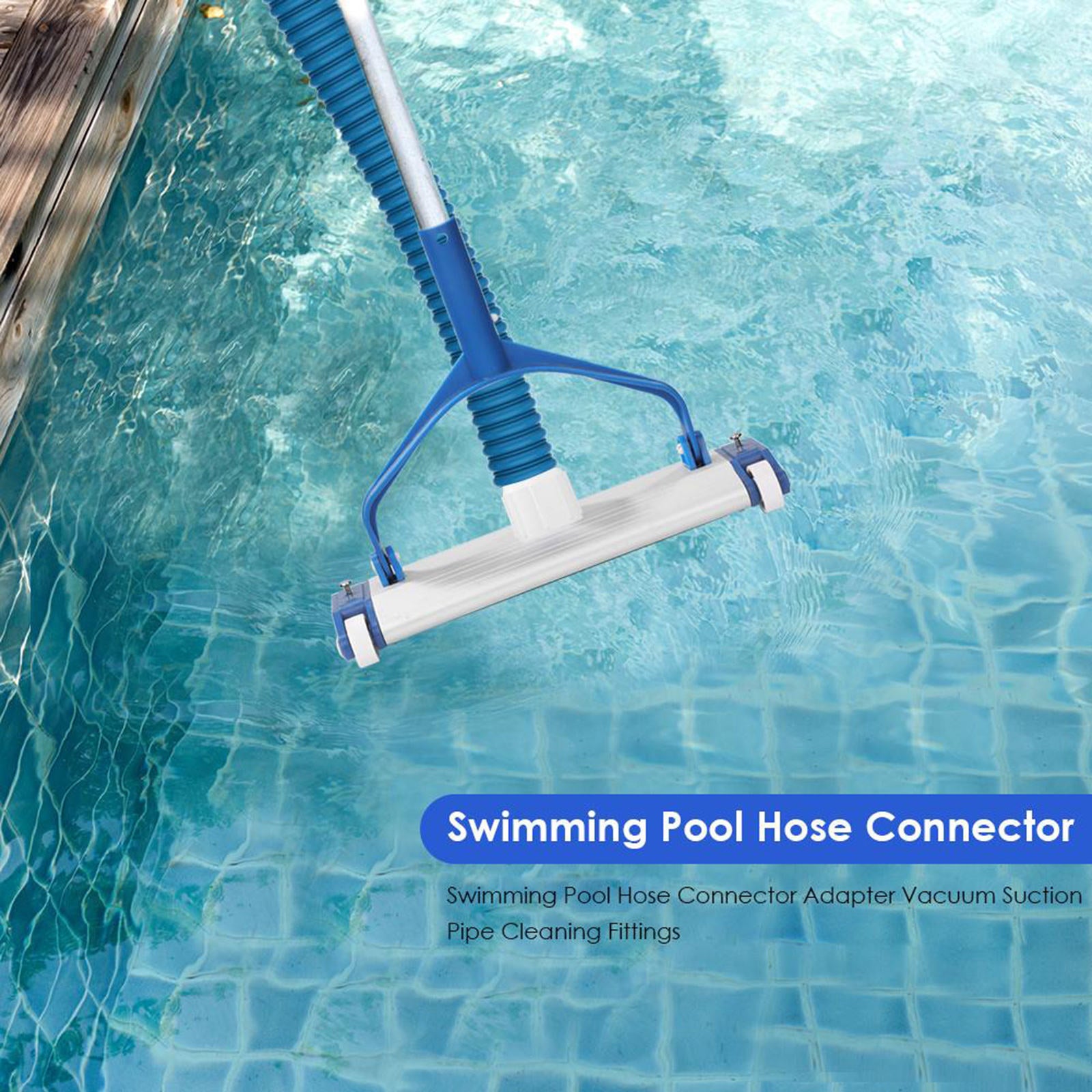 Swimming Pool ABS Plastic Vacuum Hose Cuff End Threaded Part Durable White