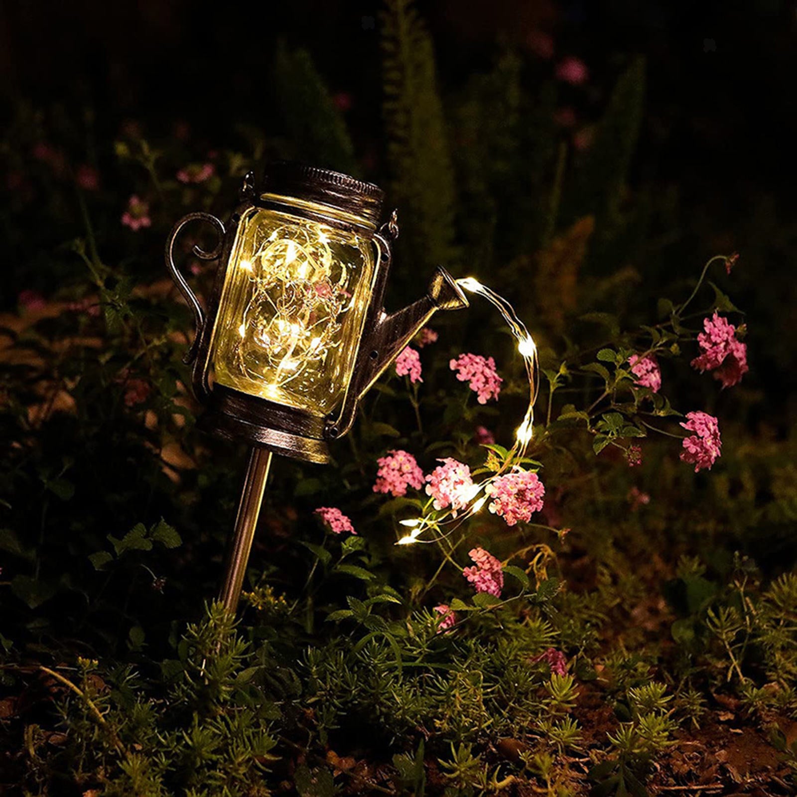 Outdoor Mason Jar Solar Lights 45 LED Fairy Lights for Backyard Garden Decor