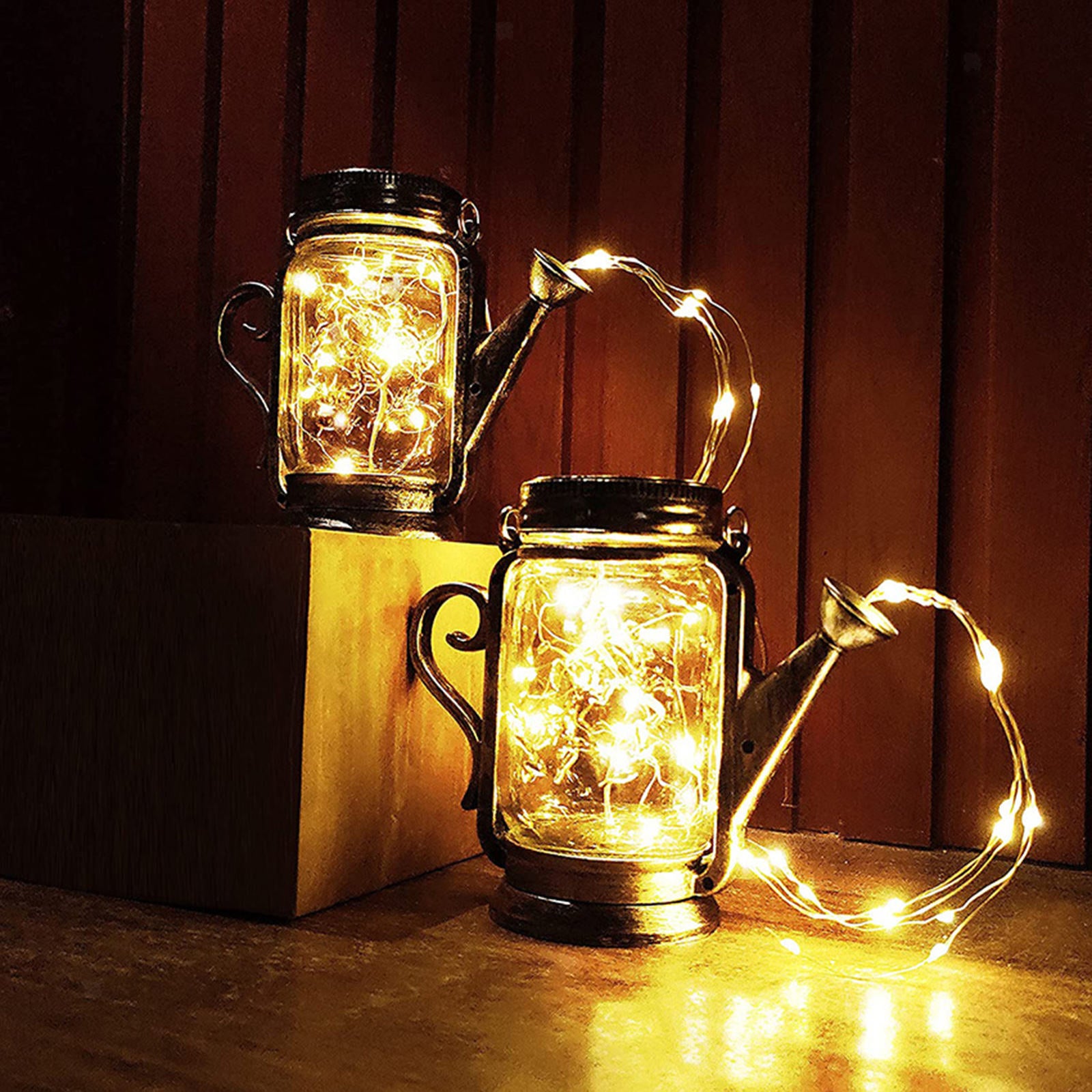 Outdoor Mason Jar Solar Lights 45 LED Fairy Lights for Backyard Garden Decor